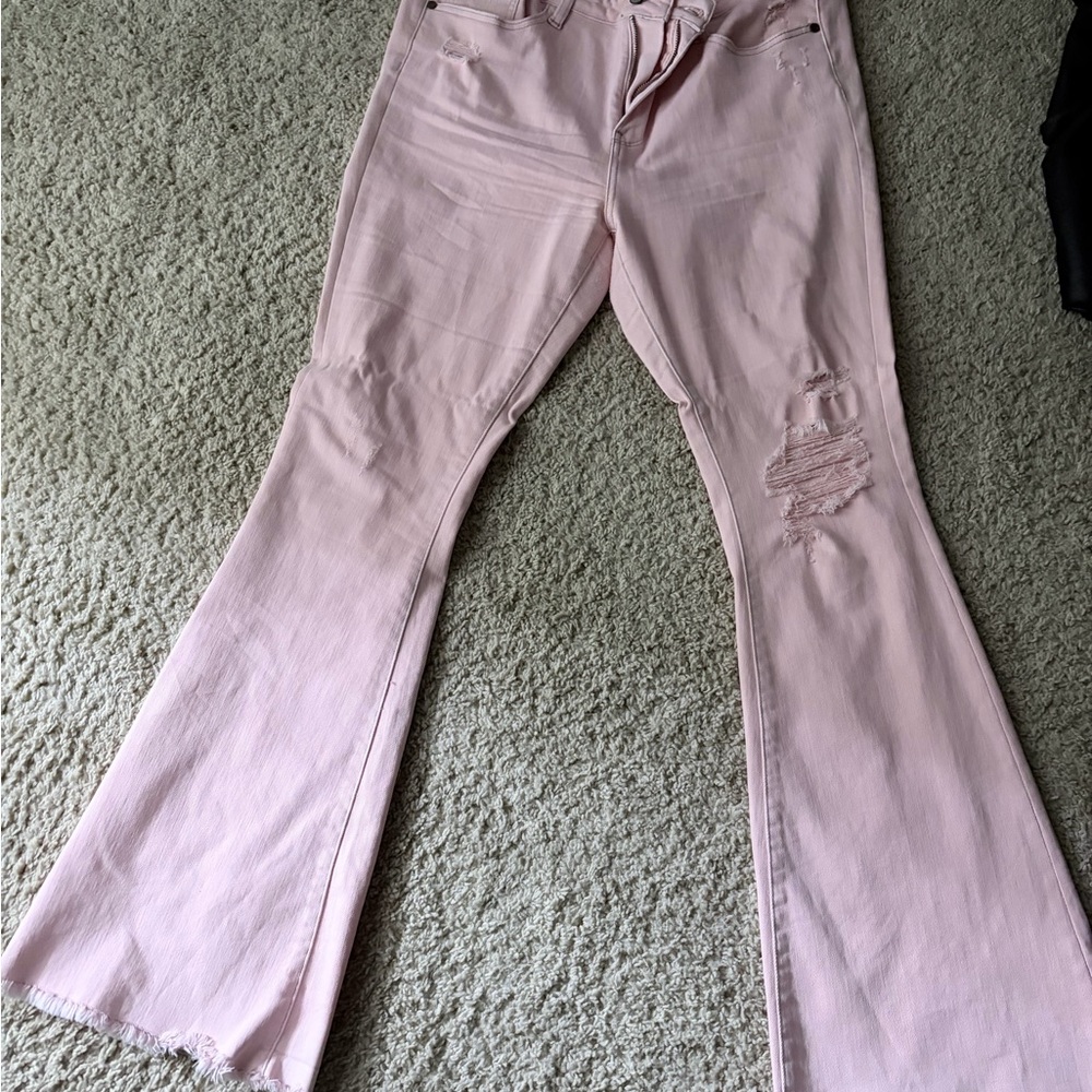 Judy Blue Pink Flare & Wide Leg Jeans